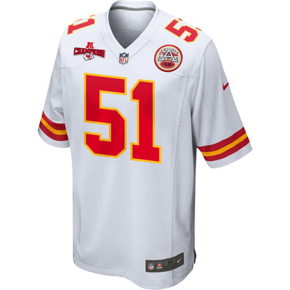 Mike Danna 51 Kansas City Chiefs AFC Champions Patch Game Men Jersey - White