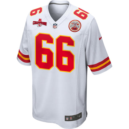 Mike Caliendo 66 Kansas City Chiefs AFC Champions Patch Game Men Jersey - White