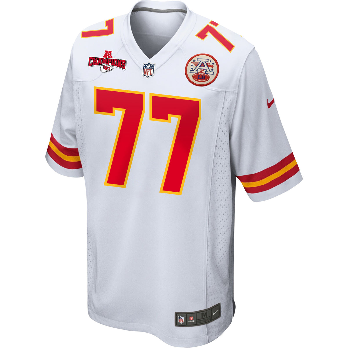 Lucas Niang 77 Kansas City Chiefs AFC Champions Patch Game Men Jersey - White