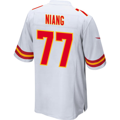 Lucas Niang 77 Kansas City Chiefs AFC Champions Patch Game Men Jersey - White