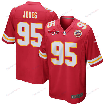 Chris Jones 95 Kansas City Chiefs AFC Champions Patch Game Men Jersey - Red