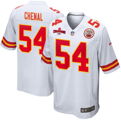 Leo Chenal 54 Kansas City Chiefs AFC Champions Patch Game Men Jersey - White