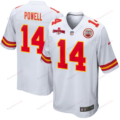 Cornell Powell 14 Kansas City Chiefs AFC Champions Patch Game Men Jersey - White