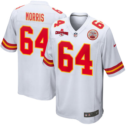 Wanya Morris 64 Kansas City Chiefs AFC Champions Patch Game Men Jersey - White