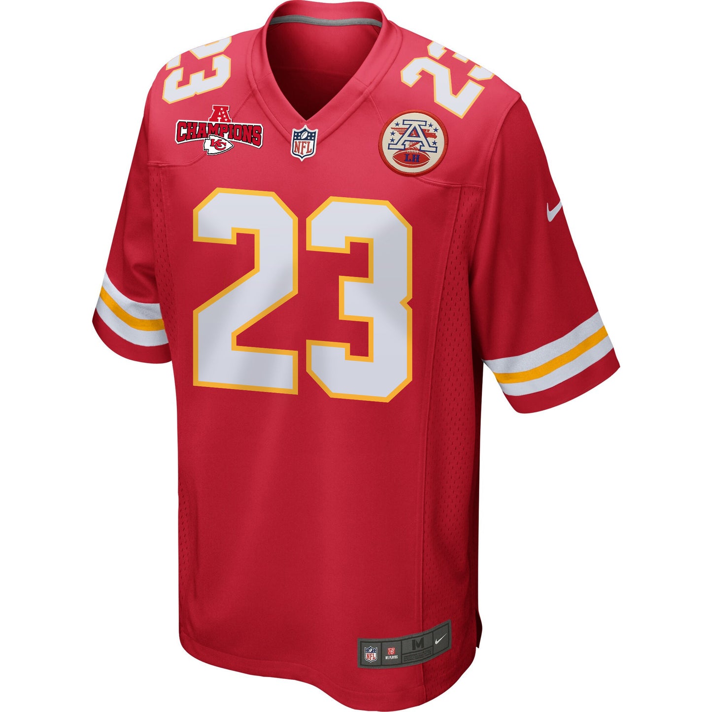 Drue Tranquill 23 Kansas City Chiefs AFC Champions Patch Game Men Jersey - Red