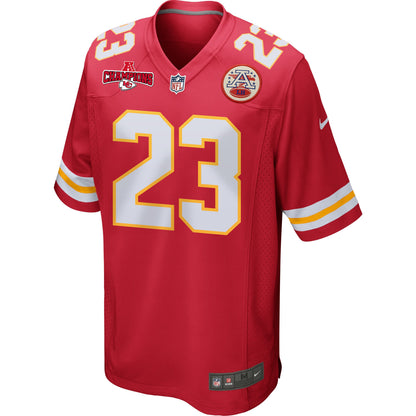 Drue Tranquill 23 Kansas City Chiefs AFC Champions Patch Game Men Jersey - Red