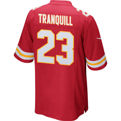 Drue Tranquill 23 Kansas City Chiefs AFC Champions Patch Game Men Jersey - Red