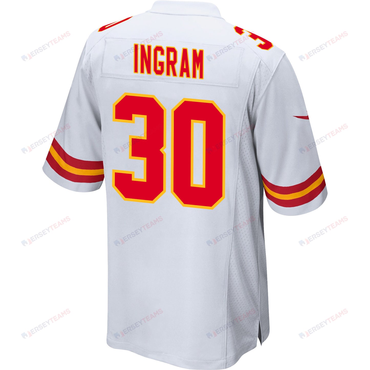 Keaontay Ingram 30 Kansas City Chiefs AFC Champions Patch Game Men Jersey - White
