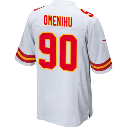 Charles Omenihu 90 Kansas City Chiefs AFC Champions Patch Game Men Jersey - White
