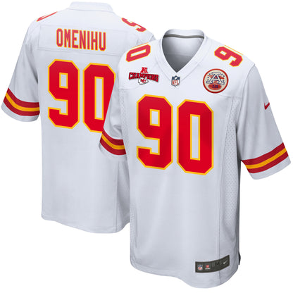 Charles Omenihu 90 Kansas City Chiefs AFC Champions Patch Game Men Jersey - White