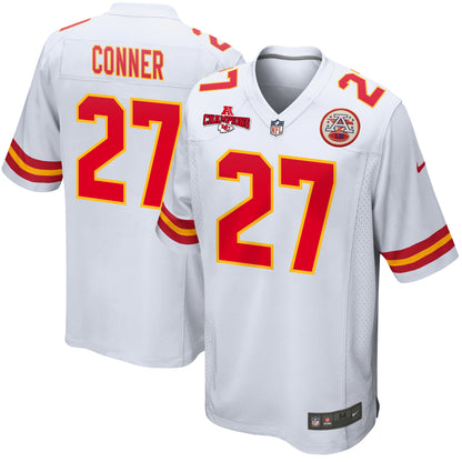 Chamarri Conner 27 Kansas City Chiefs AFC Champions Patch Game Men Jersey - White