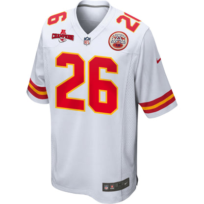 Deon Bush 26 Kansas City Chiefs AFC Champions Patch Game Men Jersey - White
