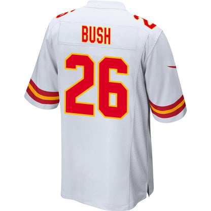 Deon Bush 26 Kansas City Chiefs AFC Champions Patch Game Men Jersey - White