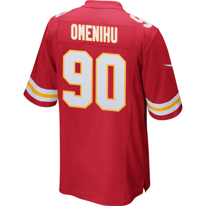 Charles Omenihu 90 Kansas City Chiefs AFC Champions Patch Game Men Jersey - Red