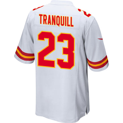 Drue Tranquill 23 Kansas City Chiefs AFC Champions Patch Game Men Jersey - White