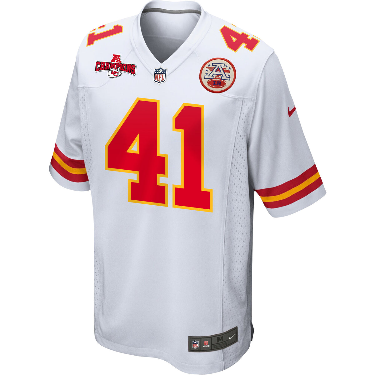 James Winchester 41 Kansas City Chiefs AFC Champions Patch Game Men Jersey - White