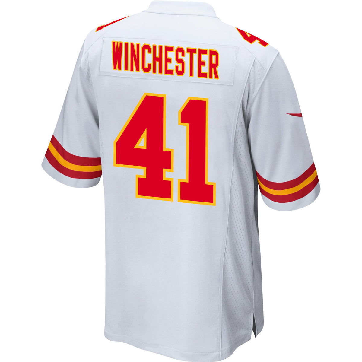 James Winchester 41 Kansas City Chiefs AFC Champions Patch Game Men Jersey - White