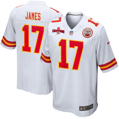 Richie James 17 Kansas City Chiefs AFC Champions Patch Game Men Jersey - White