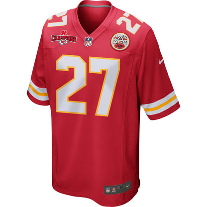 Chamarri Conner 27 Kansas City Chiefs AFC Champions Patch Game Men Jersey - Red