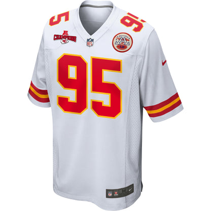 Chris Jones 95 Kansas City Chiefs AFC Champions Patch Game Men Jersey - White