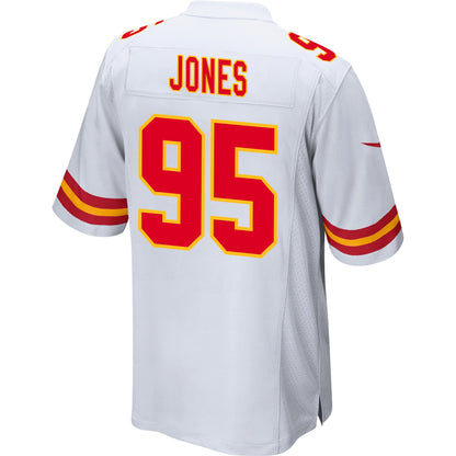 Chris Jones 95 Kansas City Chiefs AFC Champions Patch Game Men Jersey - White
