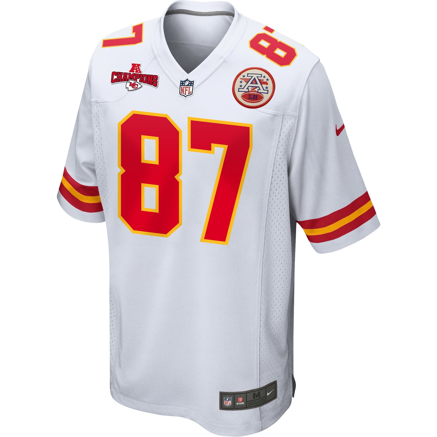 Travis Kelce 87 Kansas City Chiefs AFC Champions Patch Game Men Jersey - White