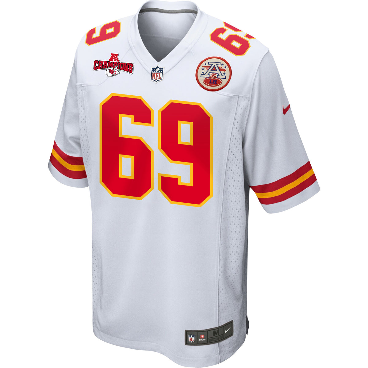 Mike Pennel 69 Kansas City Chiefs AFC Champions Patch Game Men Jersey - White