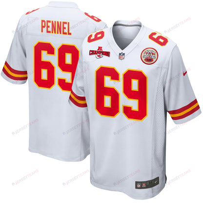 Mike Pennel 69 Kansas City Chiefs AFC Champions Patch Game Men Jersey - White