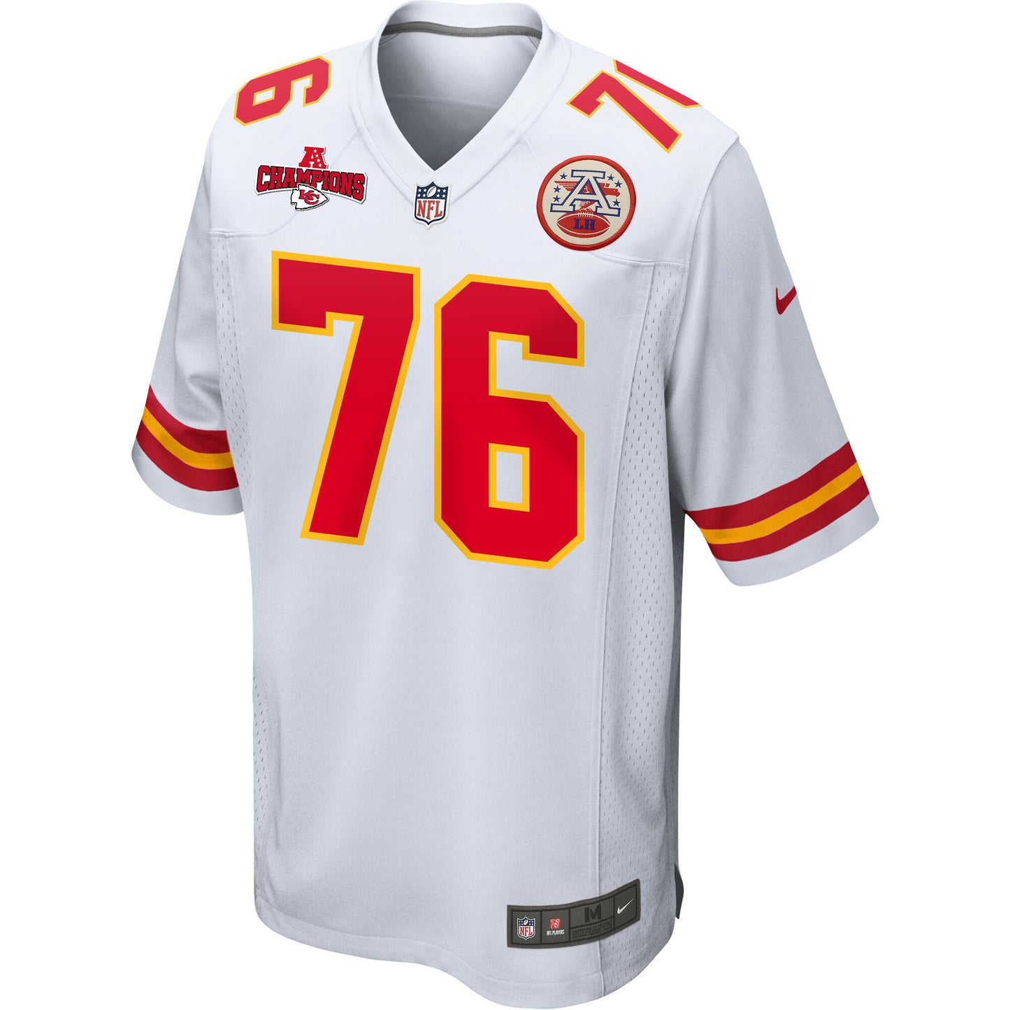 Prince Tega Wanogho 76 Kansas City Chiefs AFC Champions Patch Game Men Jersey - White