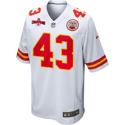 Jack Cochrane 43 Kansas City Chiefs AFC Champions Patch Game Men Jersey - White