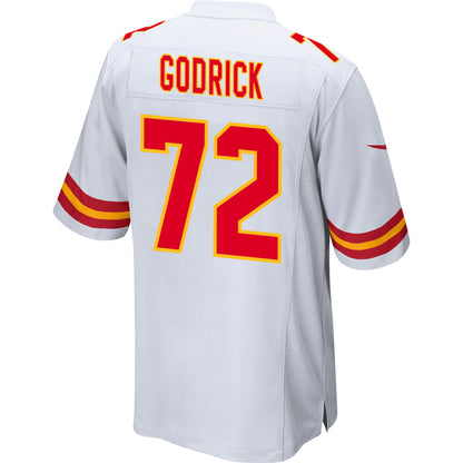 Chukwuebuka Godrick 72 Kansas City Chiefs AFC Champions Patch Game Men Jersey - White