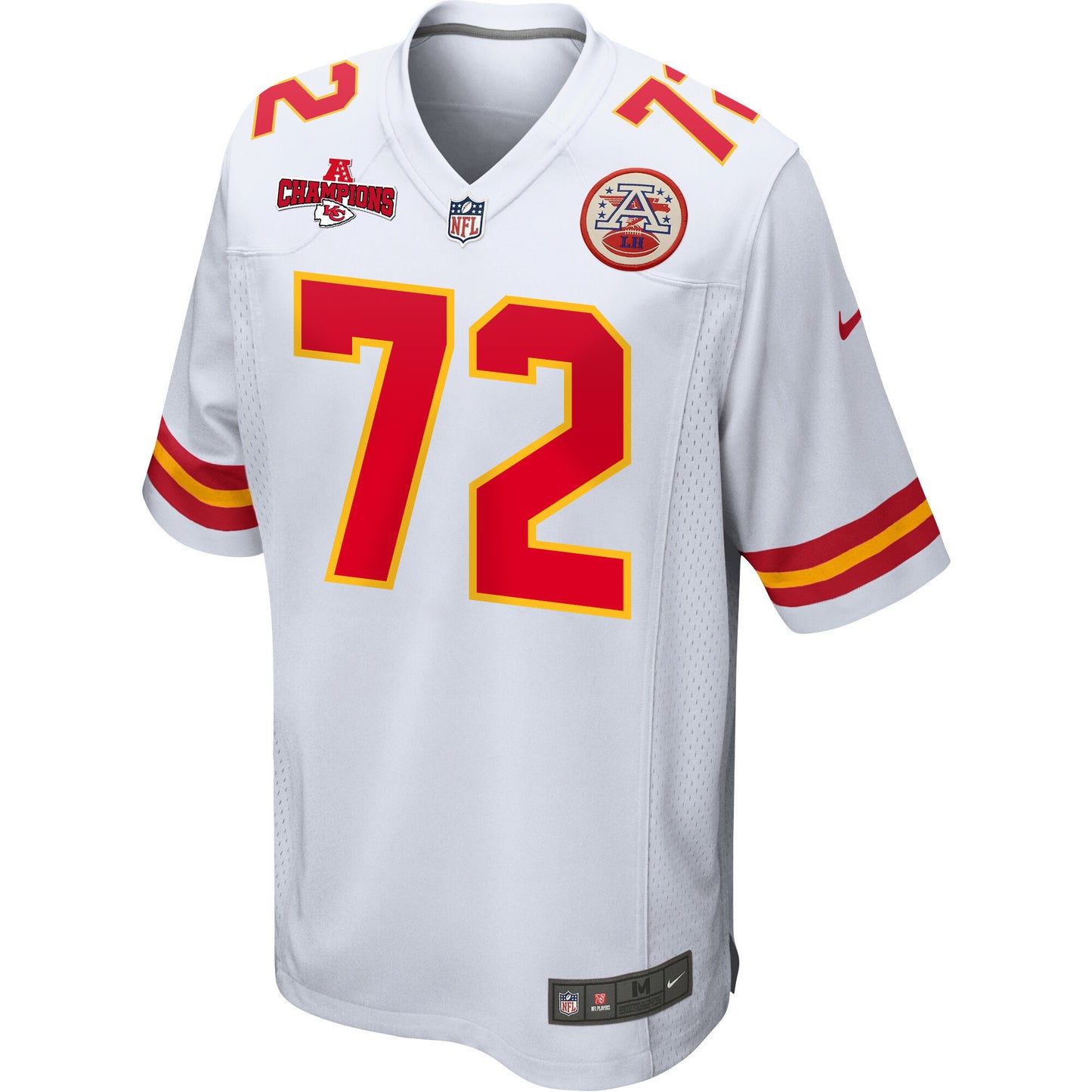 Chukwuebuka Godrick 72 Kansas City Chiefs AFC Champions Patch Game Men Jersey - White