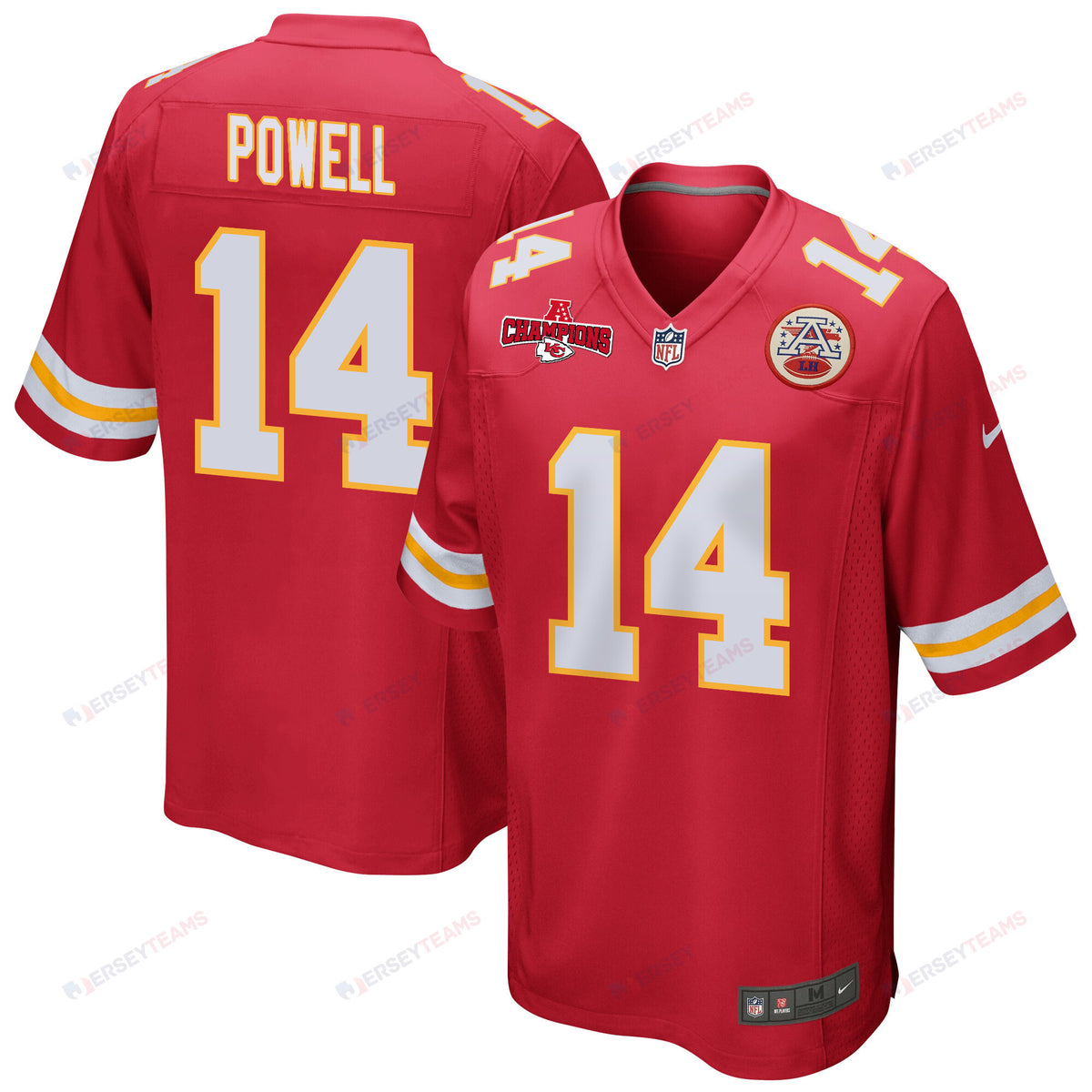 Cornell Powell 14 Kansas City Chiefs AFC Champions Patch Game Men Jersey - Red