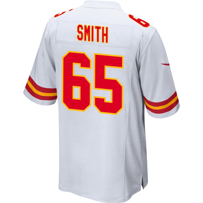 Trey Smith 65 Kansas City Chiefs AFC Champions Patch Game Men Jersey - White