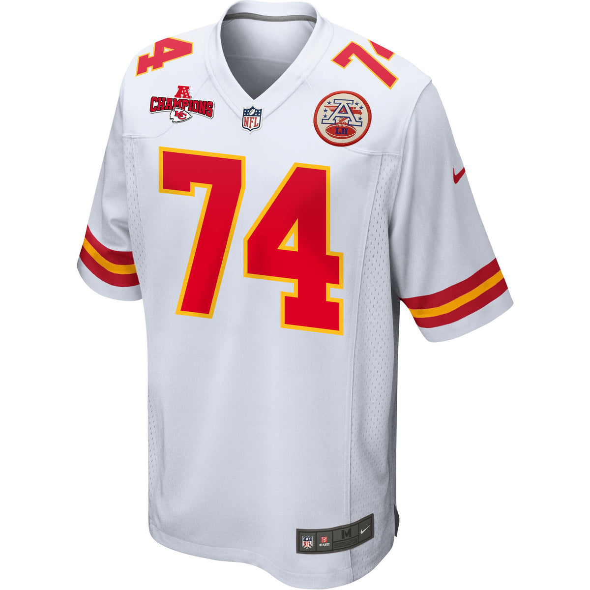 Jawaan Taylor 74 Kansas City Chiefs AFC Champions Patch Game Men Jersey - White