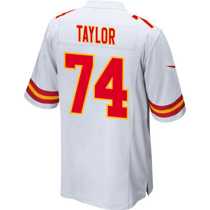 Jawaan Taylor 74 Kansas City Chiefs AFC Champions Patch Game Men Jersey - White