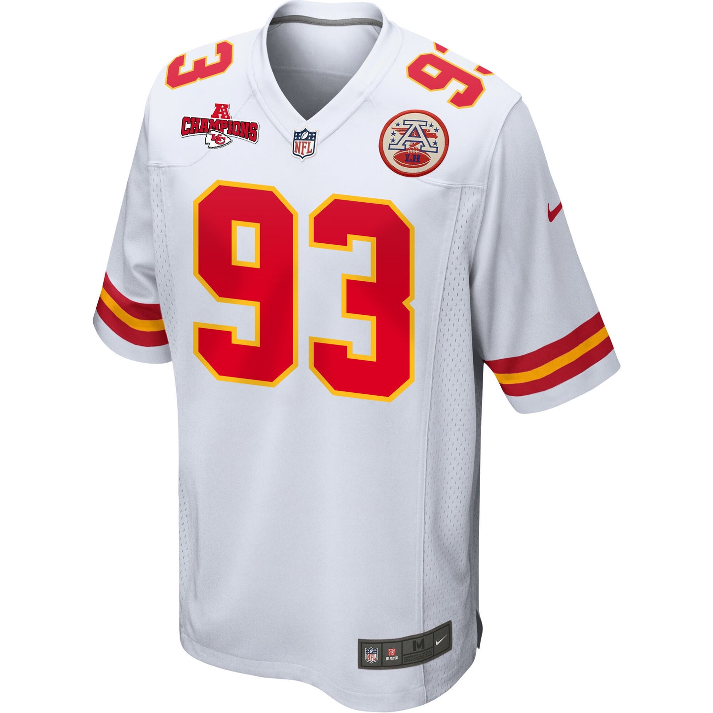 Matt Dickerson 93 Kansas City Chiefs AFC Champions Patch Game Men Jersey - White