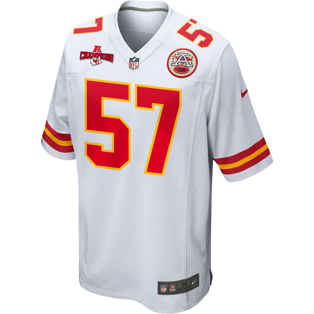 Truman Jones 57 Kansas City Chiefs AFC Champions Patch Game Men Jersey - White