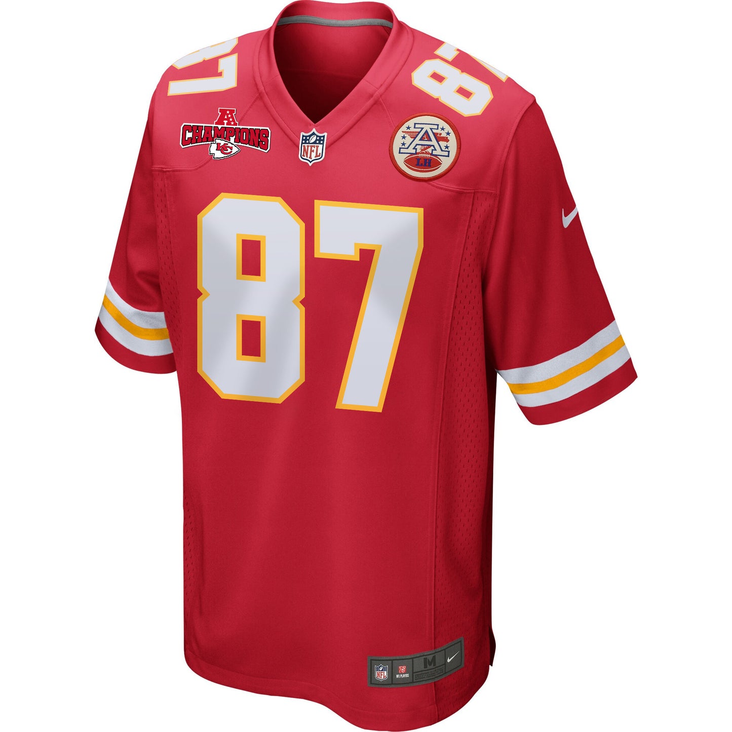 Travis Kelce 87 Kansas City Chiefs AFC Champions Patch Game Men Jersey - Red