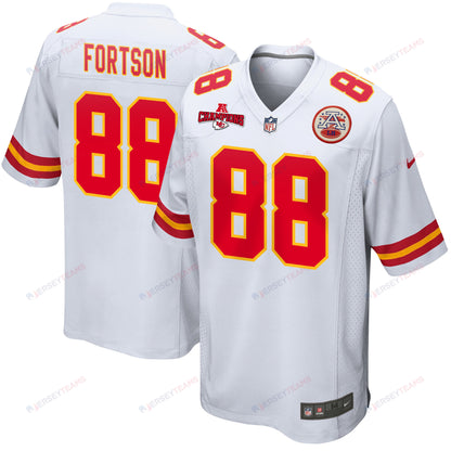 Jody Fortson 88 Kansas City Chiefs AFC Champions Patch Game Men Jersey - White