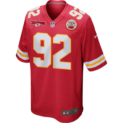 Neil Farrell 92 Kansas City Chiefs AFC Champions Patch Game Men Jersey - Red