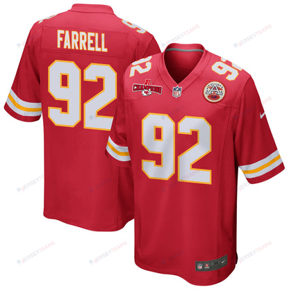 Neil Farrell 92 Kansas City Chiefs AFC Champions Patch Game Men Jersey - Red