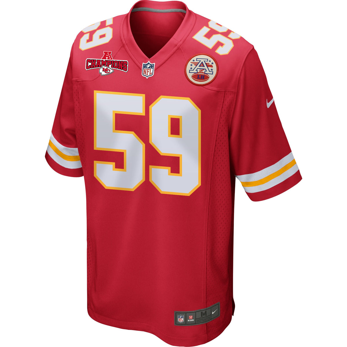 Darius Harris 59 Kansas City Chiefs AFC Champions Patch Game Men Jersey - Red