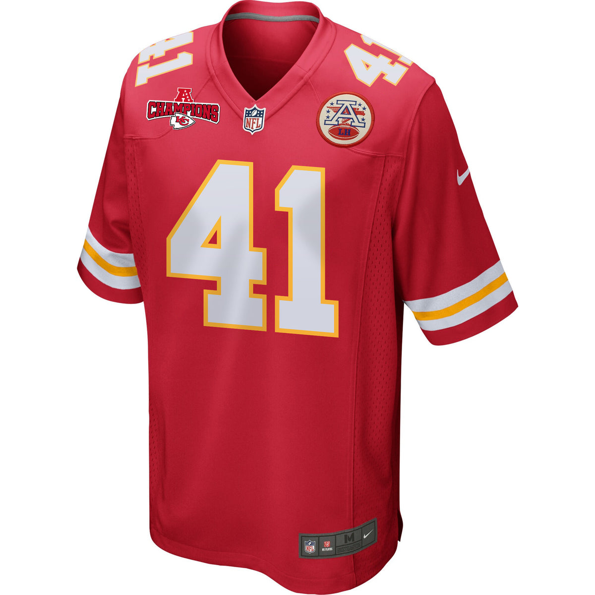 James Winchester 41 Kansas City Chiefs AFC Champions Patch Game Men Jersey - Red