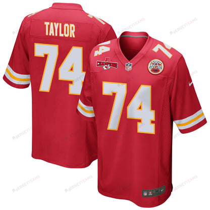 Jawaan Taylor 74 Kansas City Chiefs AFC Champions Patch Game Men Jersey - Red