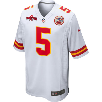 Tommy Townsend 5 Kansas City Chiefs AFC Champions Patch Game Men Jersey - White