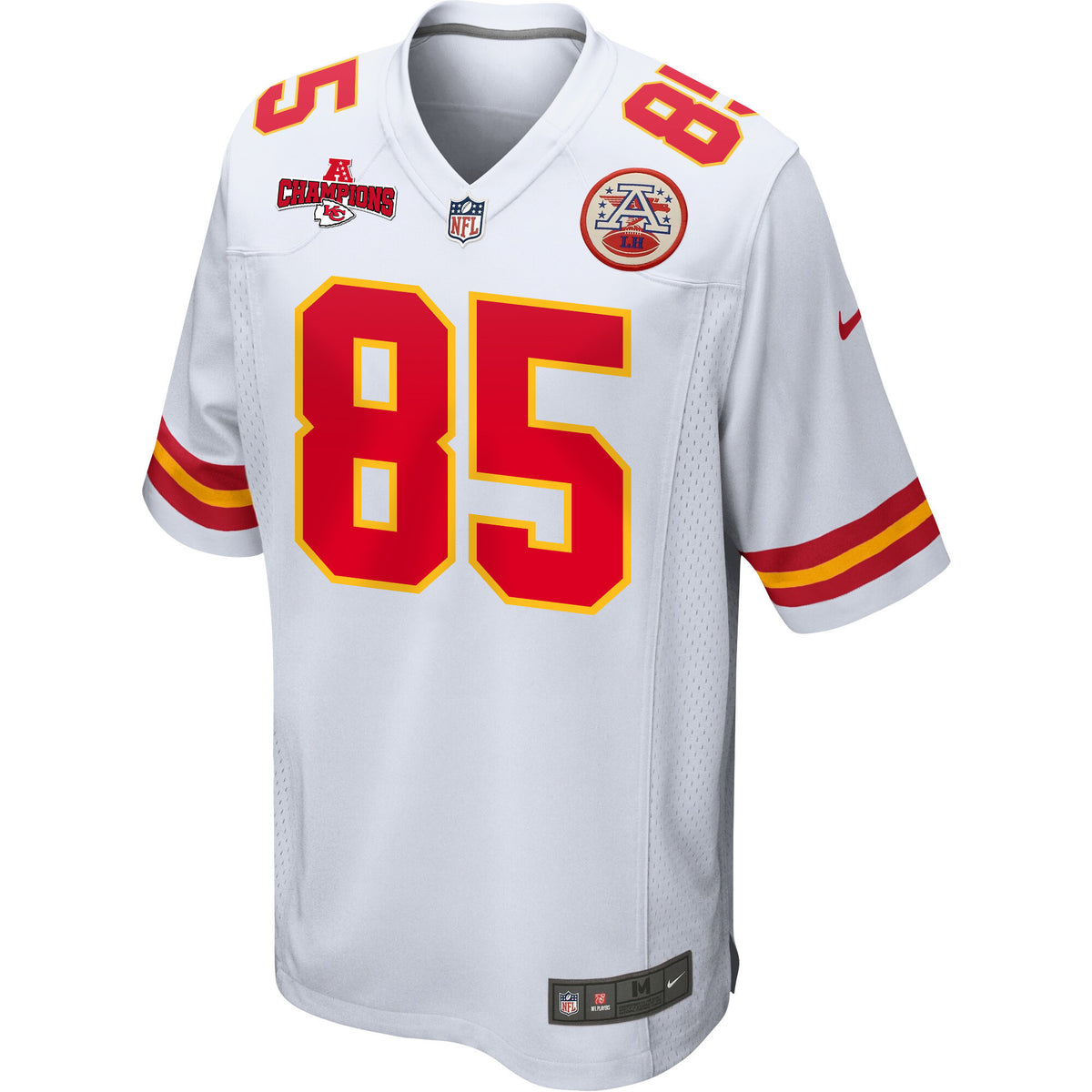 Izaiah Gathings 85 Kansas City Chiefs AFC Champions Patch Game Men Jersey - White