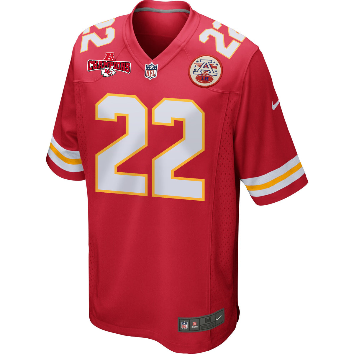 Trent McDuffie 22 Kansas City Chiefs AFC Champions Patch Game Men Jersey - Red