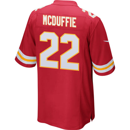 Trent McDuffie 22 Kansas City Chiefs AFC Champions Patch Game Men Jersey - Red