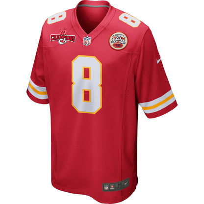 Justyn Ross 8 Kansas City Chiefs AFC Champions Patch Game Men Jersey - Red